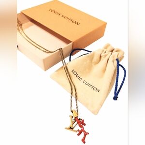Louis Vuitton Coral LV Initials Necklace W/ Box & Dust Bag